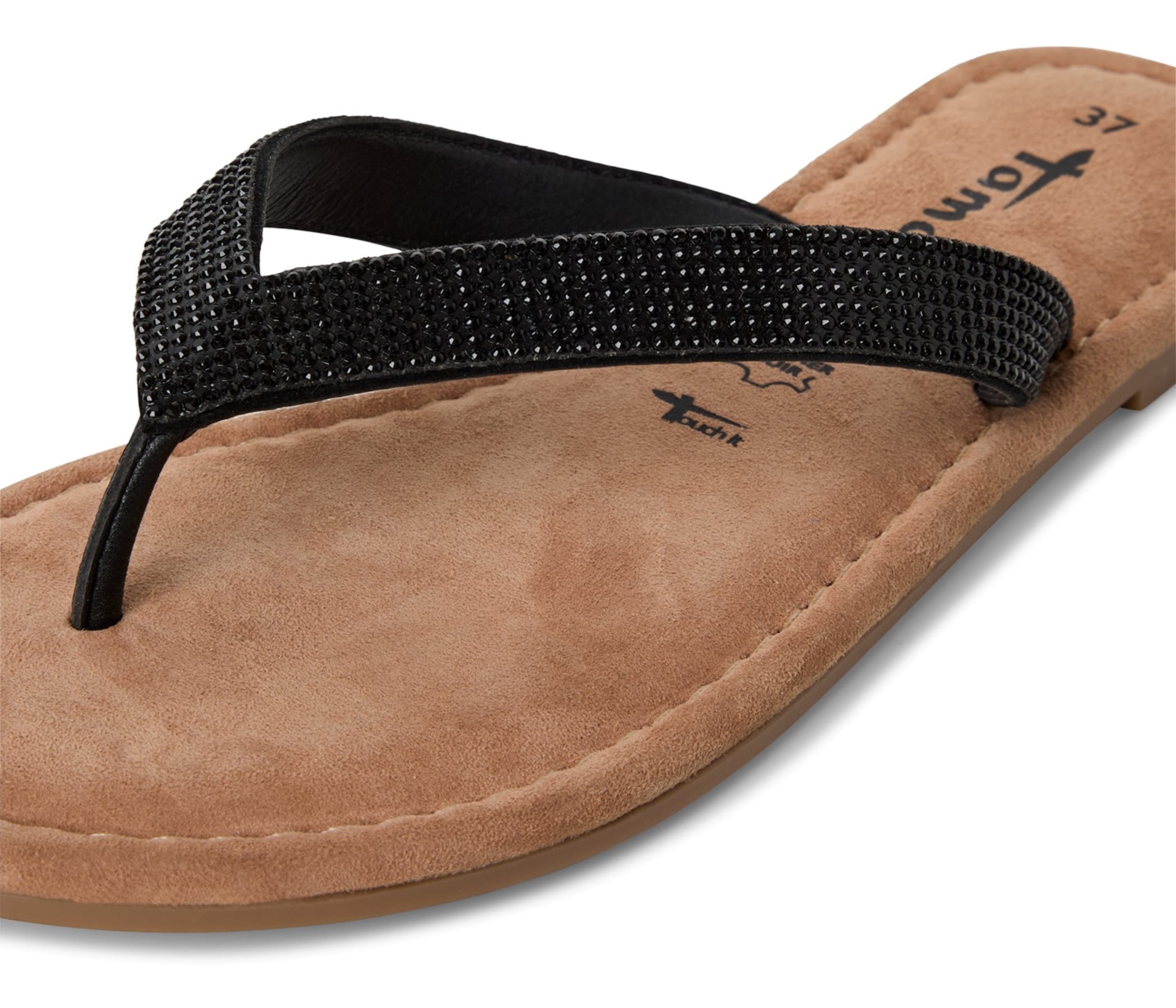 Tamaris Ujjelválasztó-pántos szandál - fekete