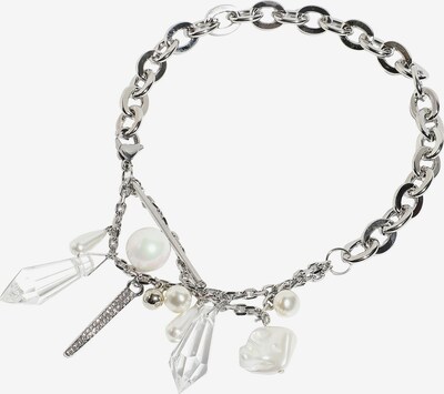 SOHI Kæde ' Dione ' i sølv / transparent / perlehvid, Produktvisning