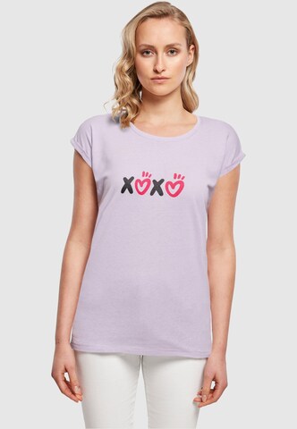 Merchcode Shirt 'Valentines Day - Xoxo' in Lila: voorkant