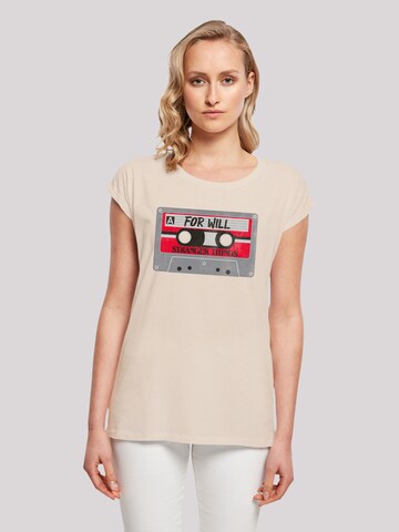 T-shirt 'Stranger Things Cassette For Will Netflix TV Series' F4NT4STIC en beige : devant