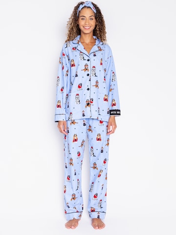 PJ Salvage Pyjama 'Flannels' in Blau: predná strana