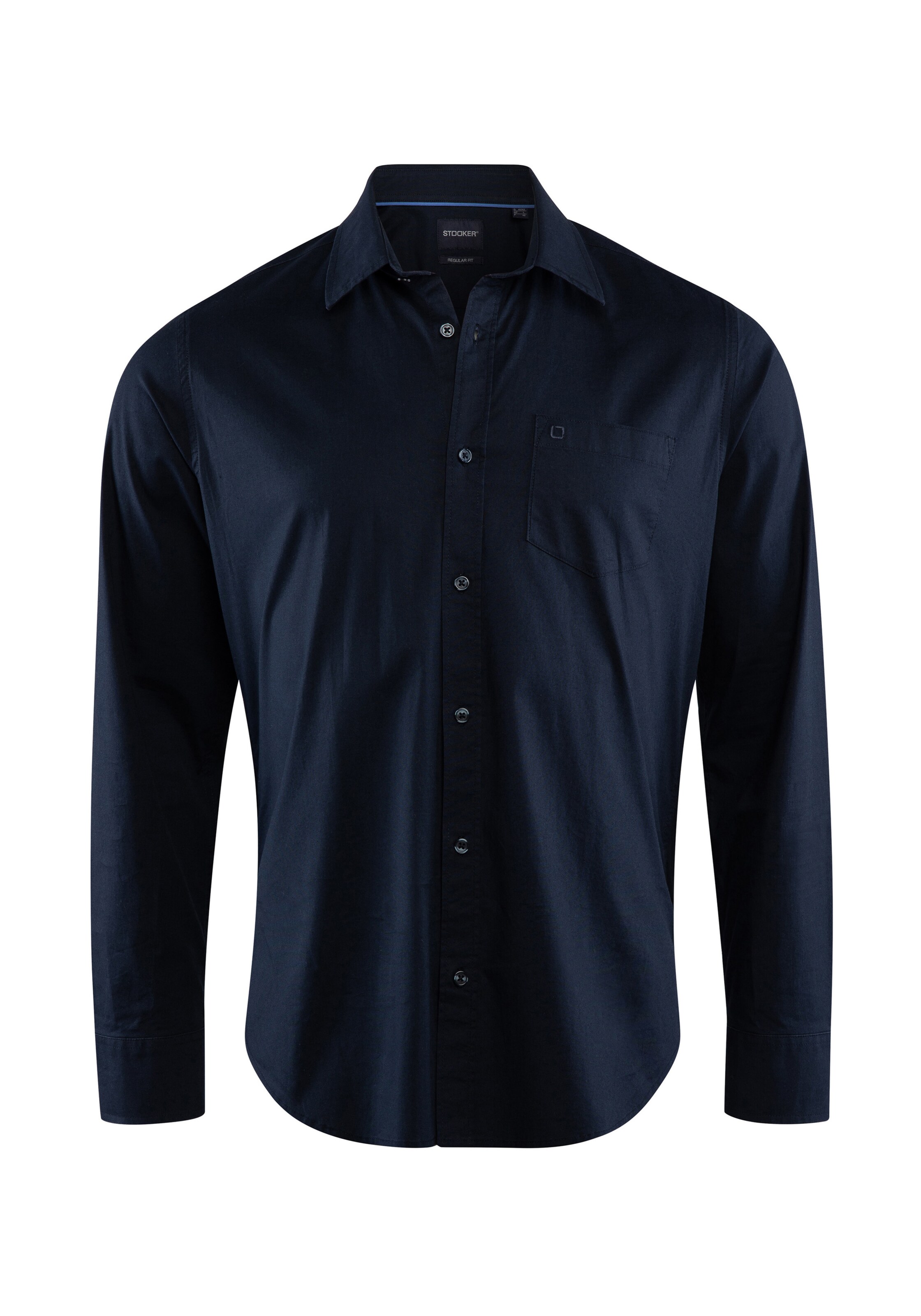Stooker Men Regular Fit Hemd 'Harrison' in Blau: Vorderseite