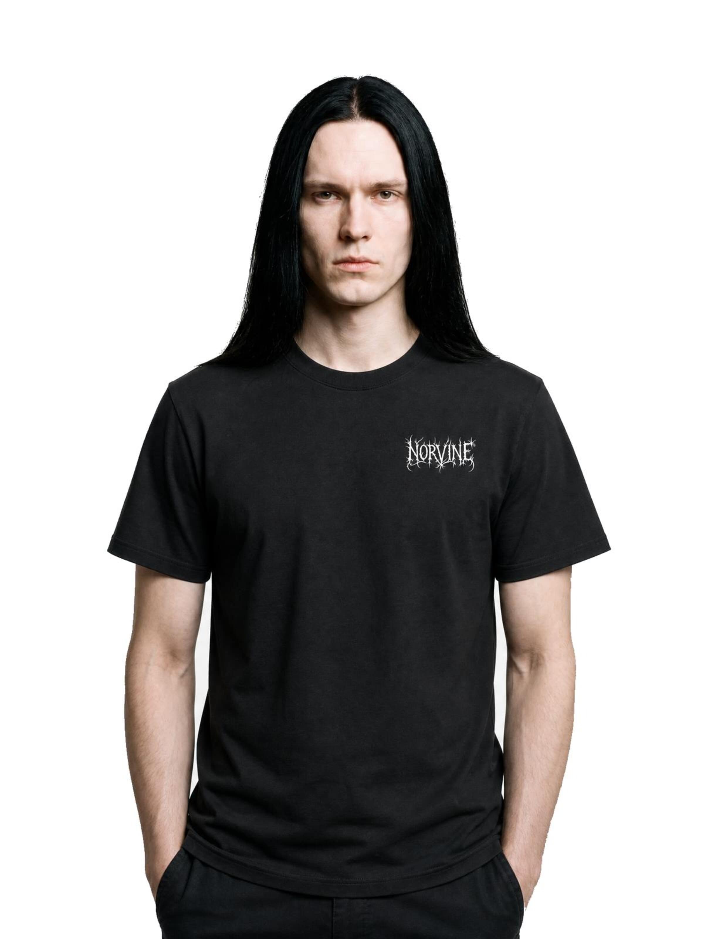 Norvine Shirt 'Norvine Metal Veins Organic T-Shirt' in Black: front