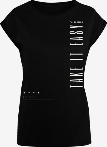 F4NT4STIC Shirt 'Take It Easy' in Black: front