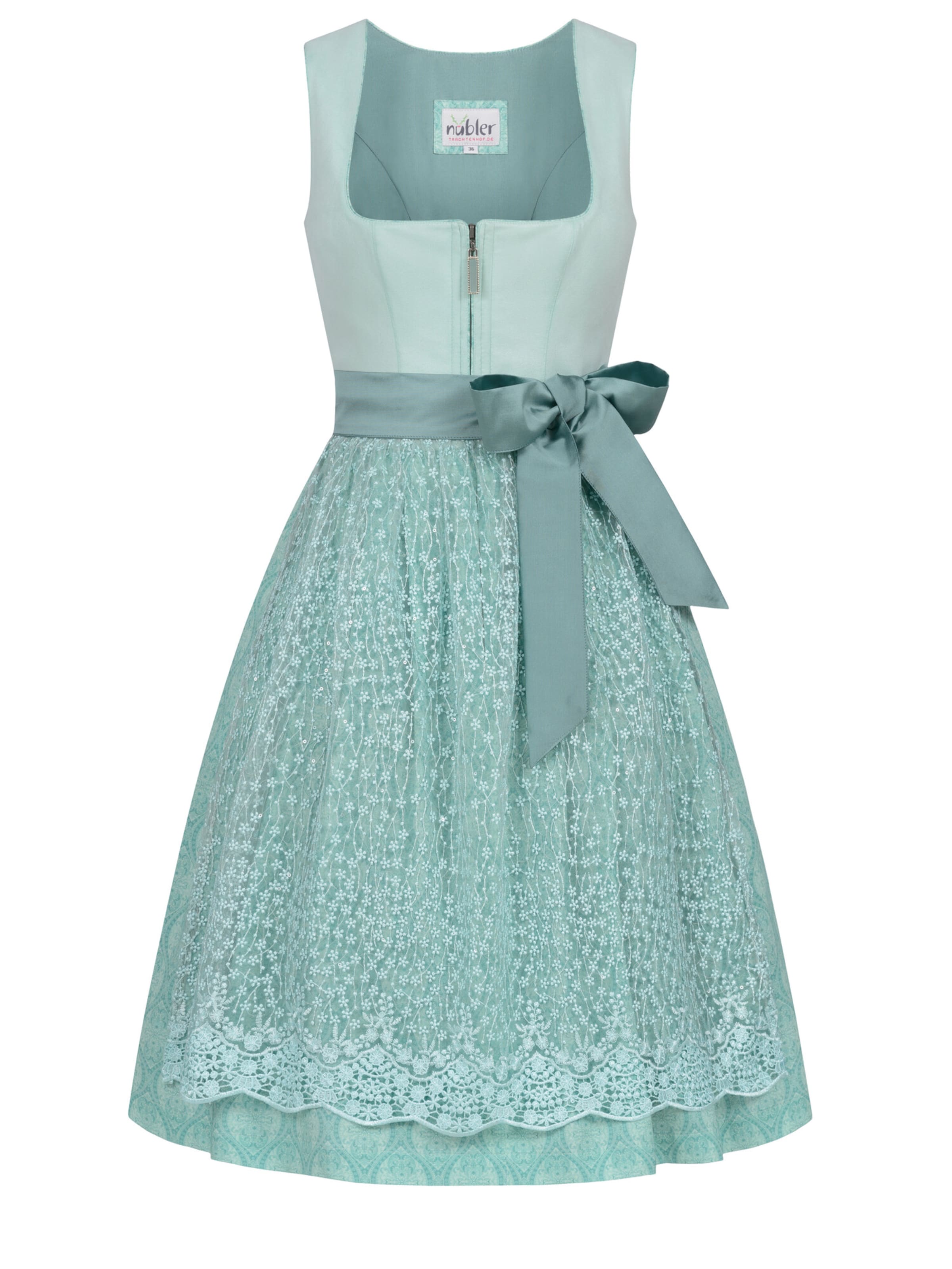 Trachtenhof Nübler Dirndl 'Dirndl midi Gundi'‌‌‌‌‌ in Blau: Vorderseite