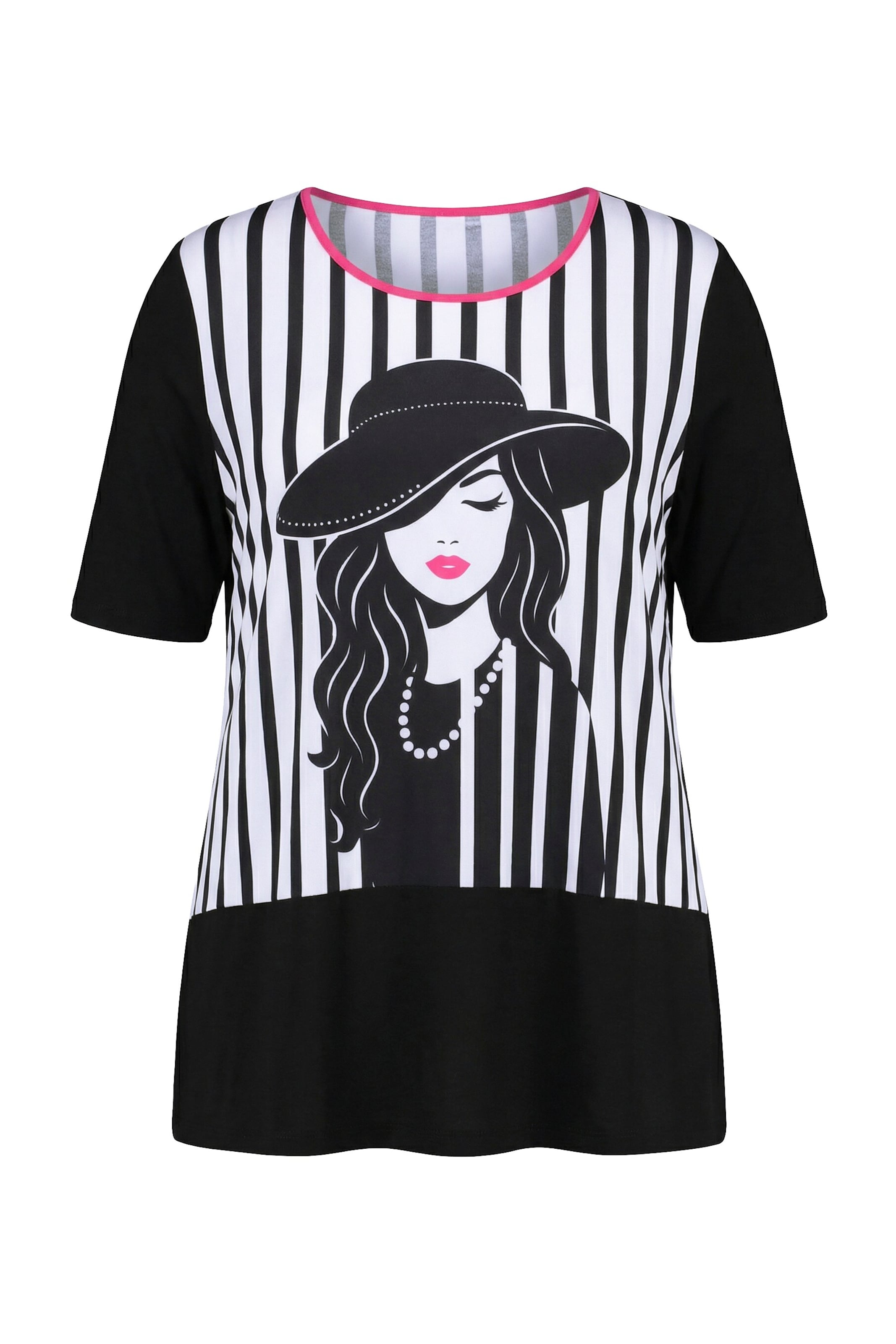 MIAMODA Shirt in Light pink / Black / White, Item view