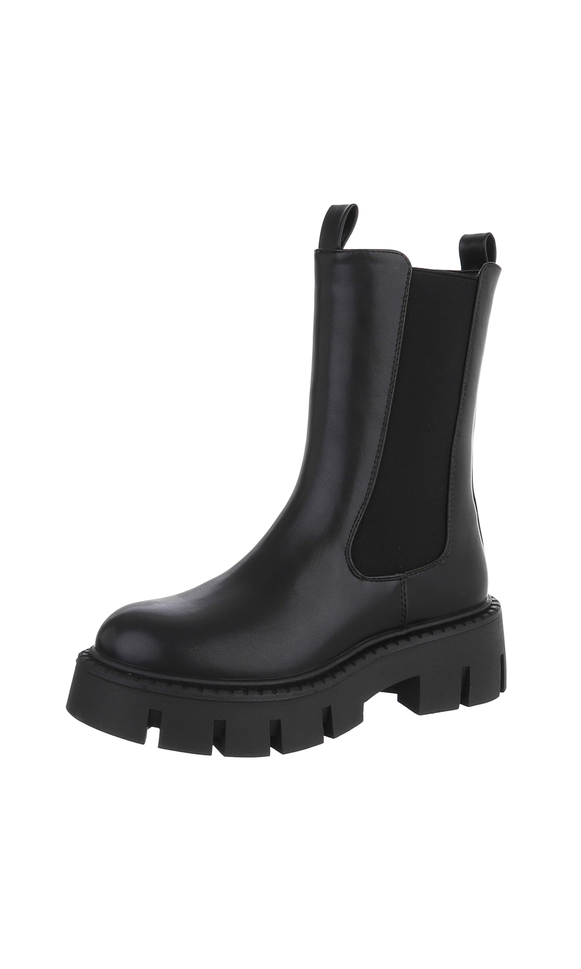 Ital-Design Stiefelette in Schwarz: Vorderseite
