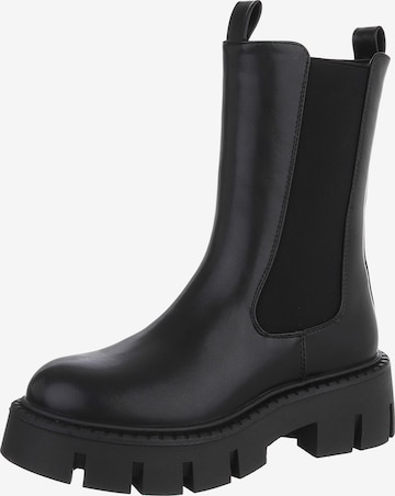 Ital-Design Stiefelette in Schwarz: Vorderseite