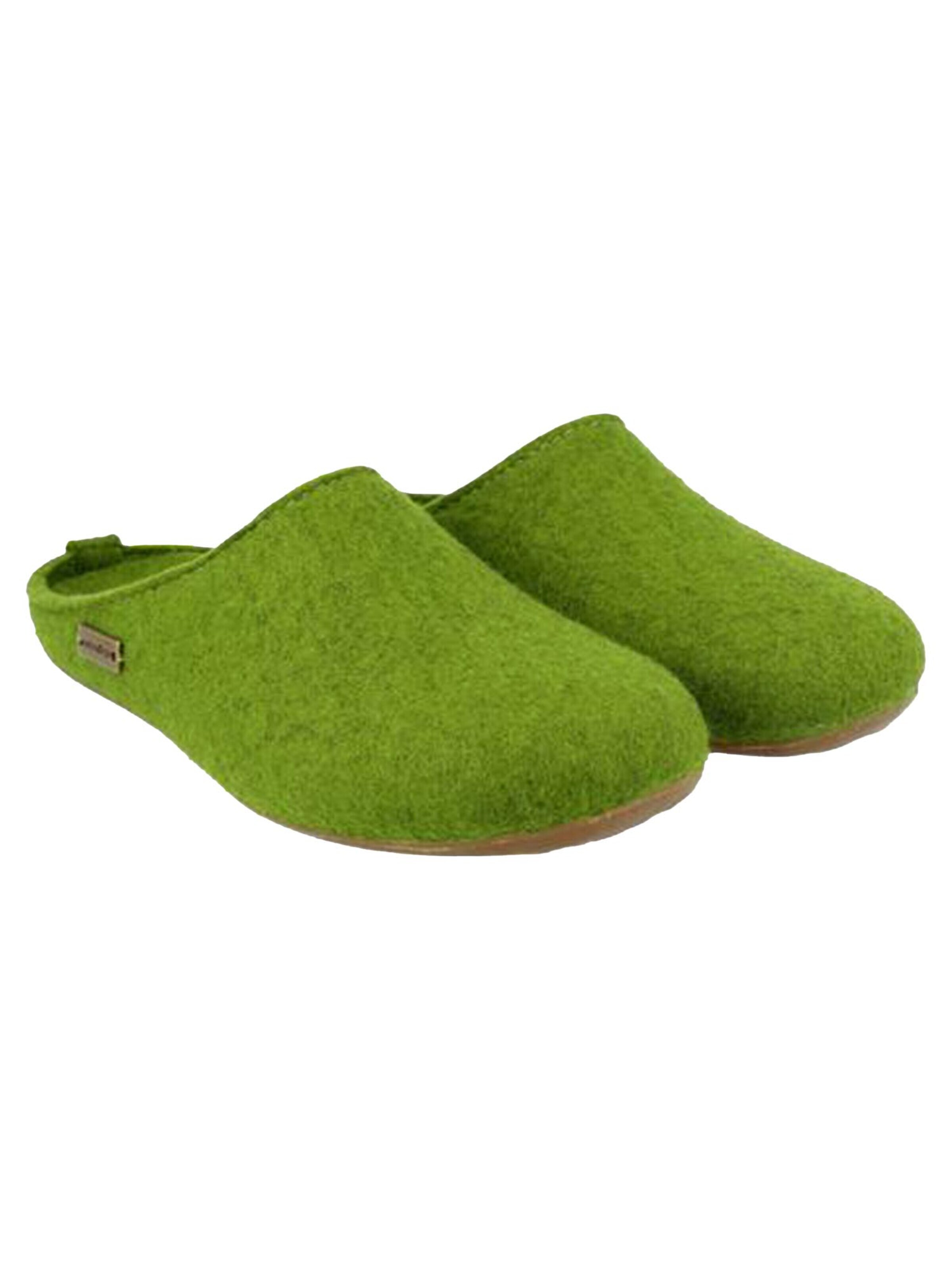 HAFLINGER Slippers 'Everest Fundus' in Green