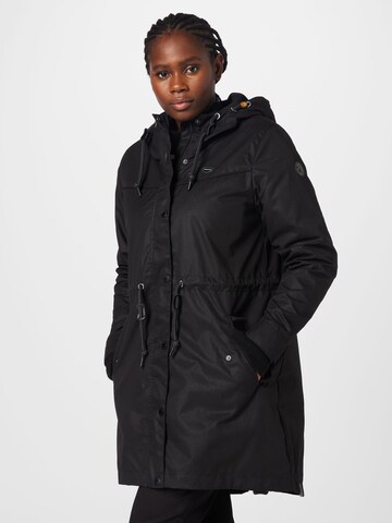 Ragwear Plus Between-Seasons Parka 'CANNY' in Black: front