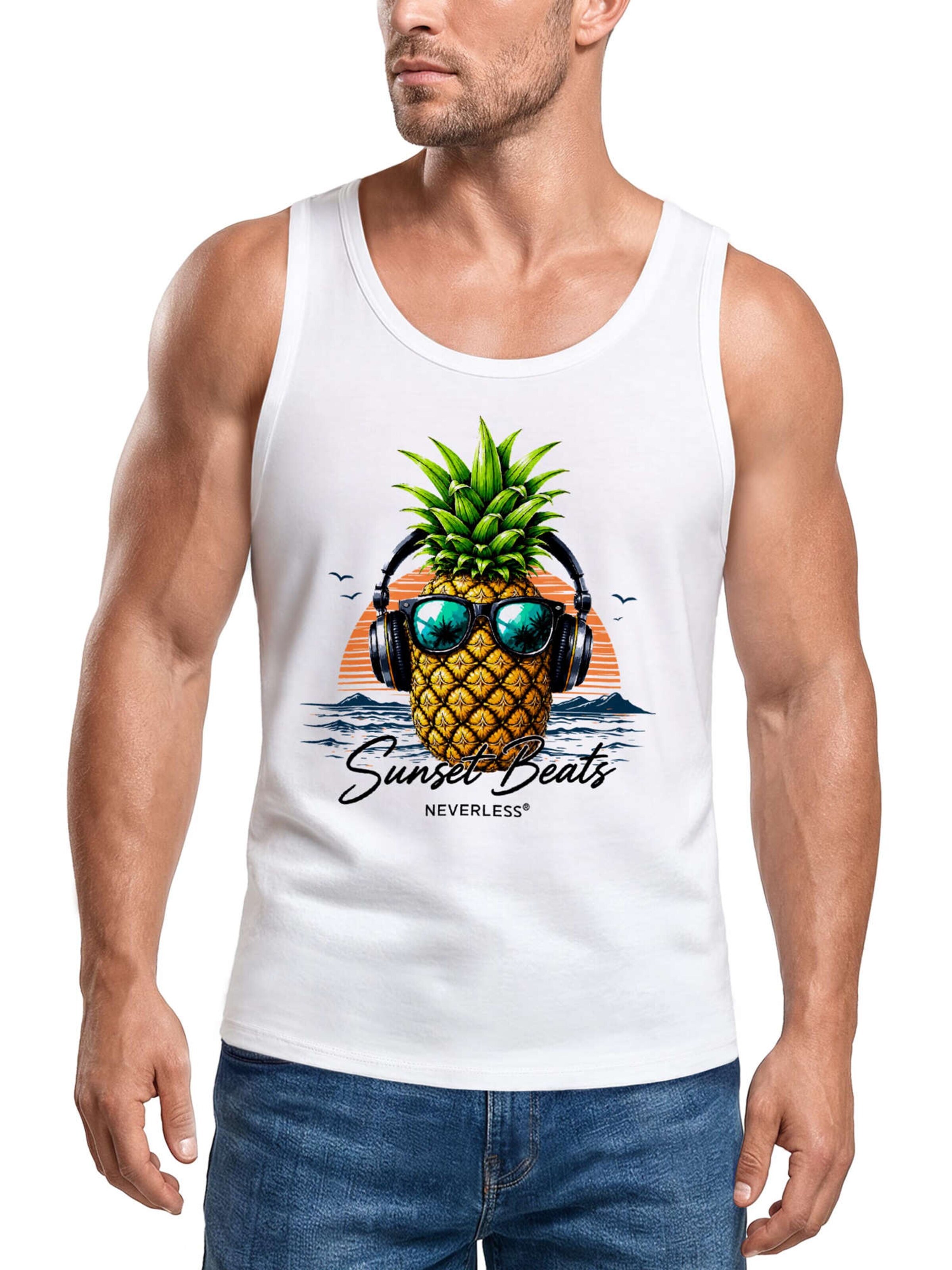 Neverless Shirt 'Sunset Beats' in White: front