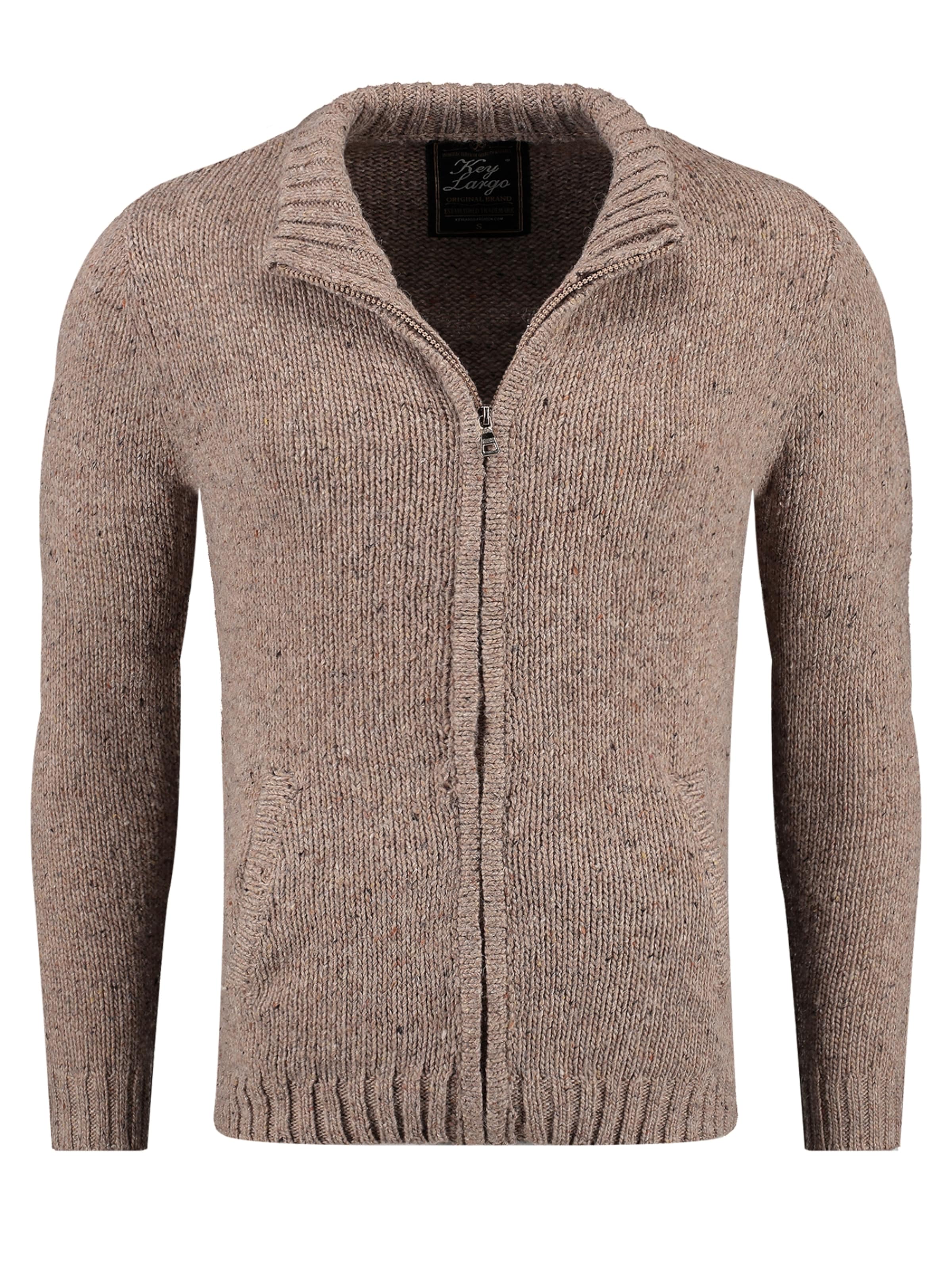 Key Largo Gebreid vest 'Will' in Beige: voorkant