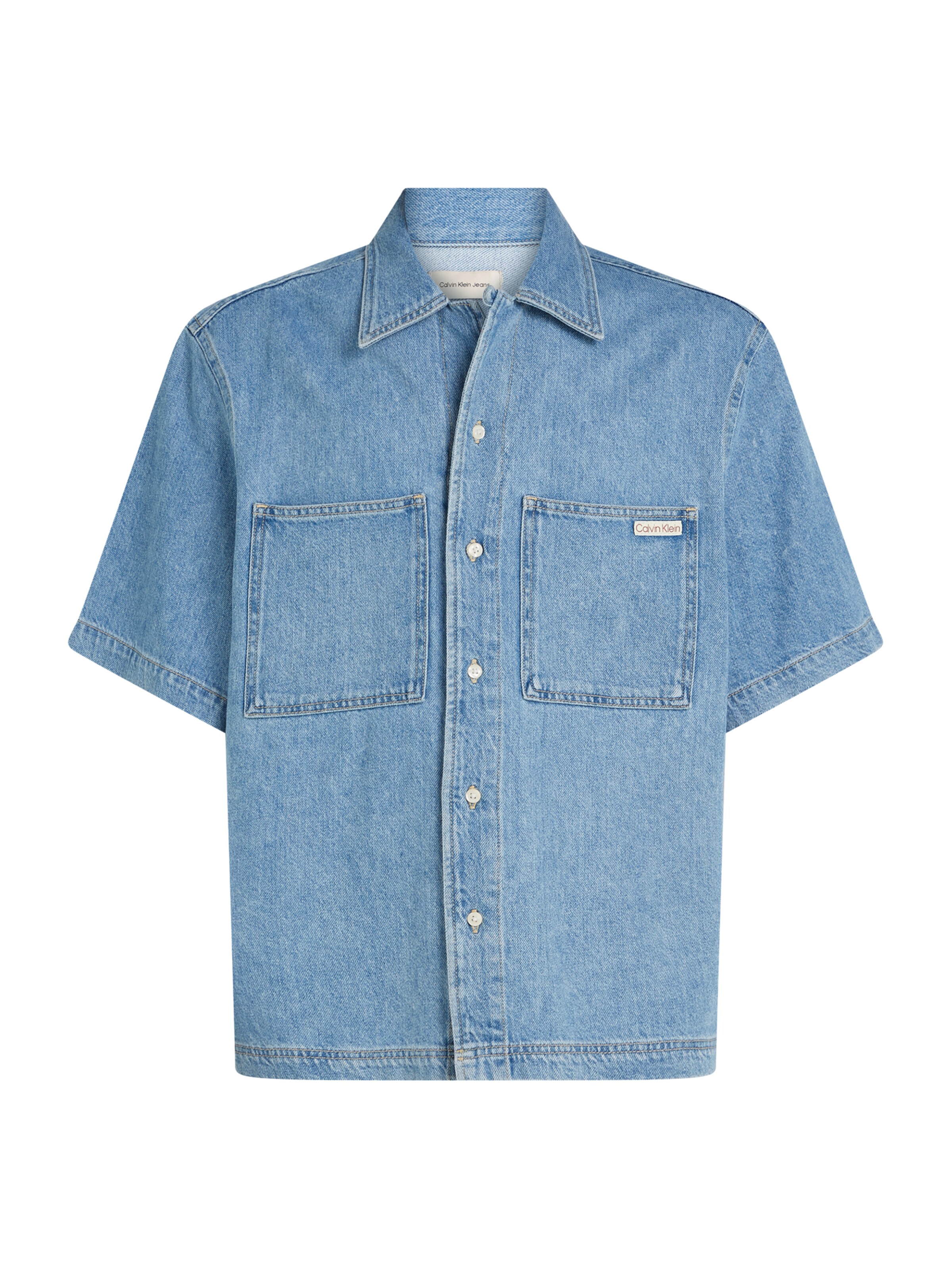 Calvin Klein Jeans Regular fit Button Up Shirt in Blue: front