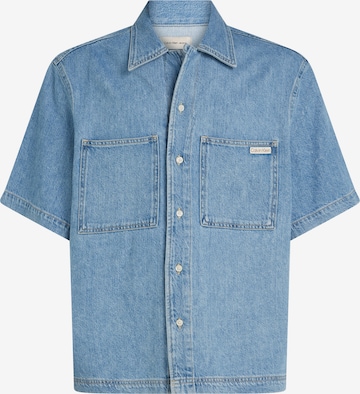 Coupe regular Chemise Calvin Klein Jeans en bleu : devant