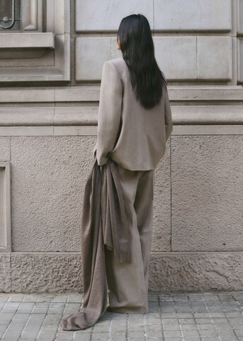 MANGO Wide leg Pleat-Front Pants 'Sol' in Brown