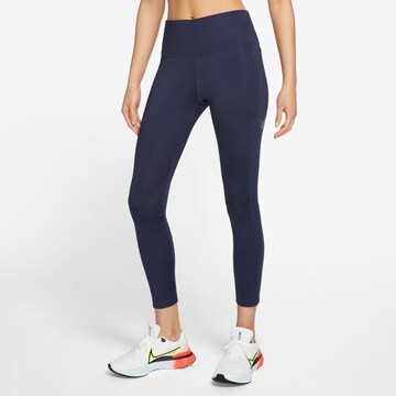 NIKE Skinny Sporthose in Blau: Vorderseite