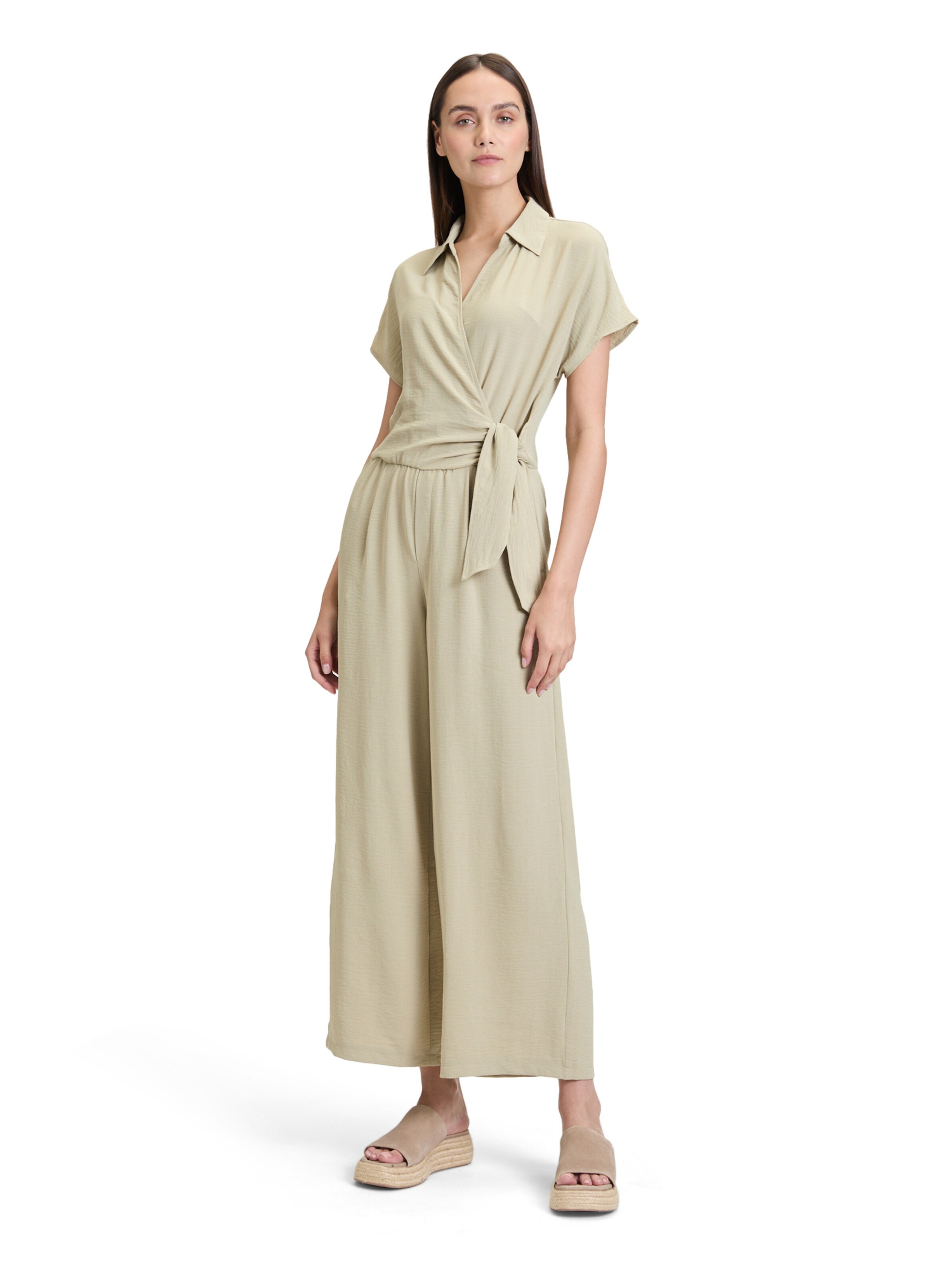 Cartoon Jumpsuit in Beige: front