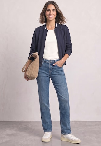 STREET ONE Regular Mid Waist Straight Leg Jeans im Casual Fit in Blau: Vorderseite
