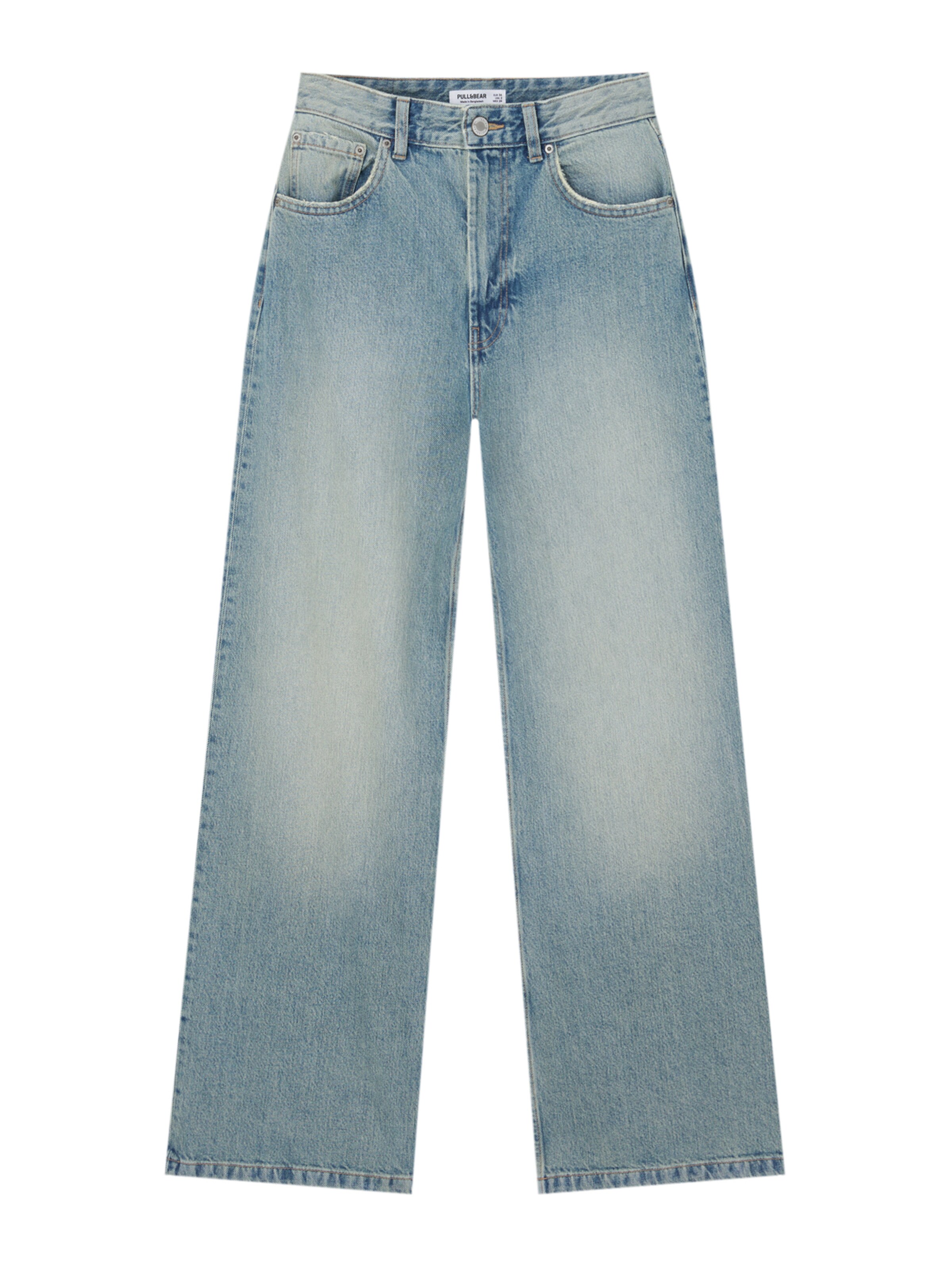 Pull&Bear Wide leg Jeans in Blue: front