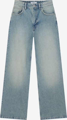 Pull&Bear Wide leg Jeans in Blue: front