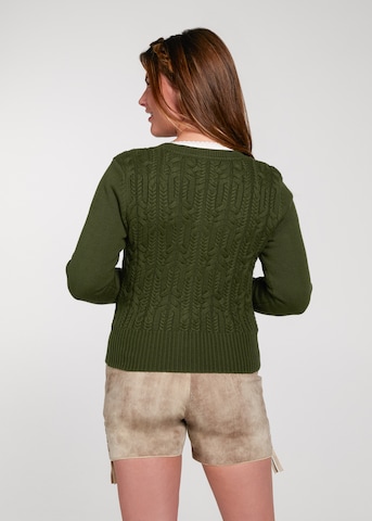 SPIETH & WENSKY Knit Cardigan 'Seerose' in Green