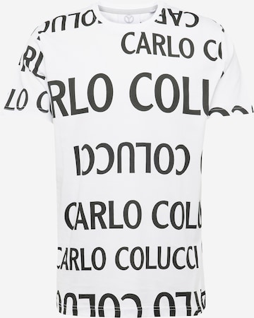 T-Shirt Carlo Colucci en blanc : devant