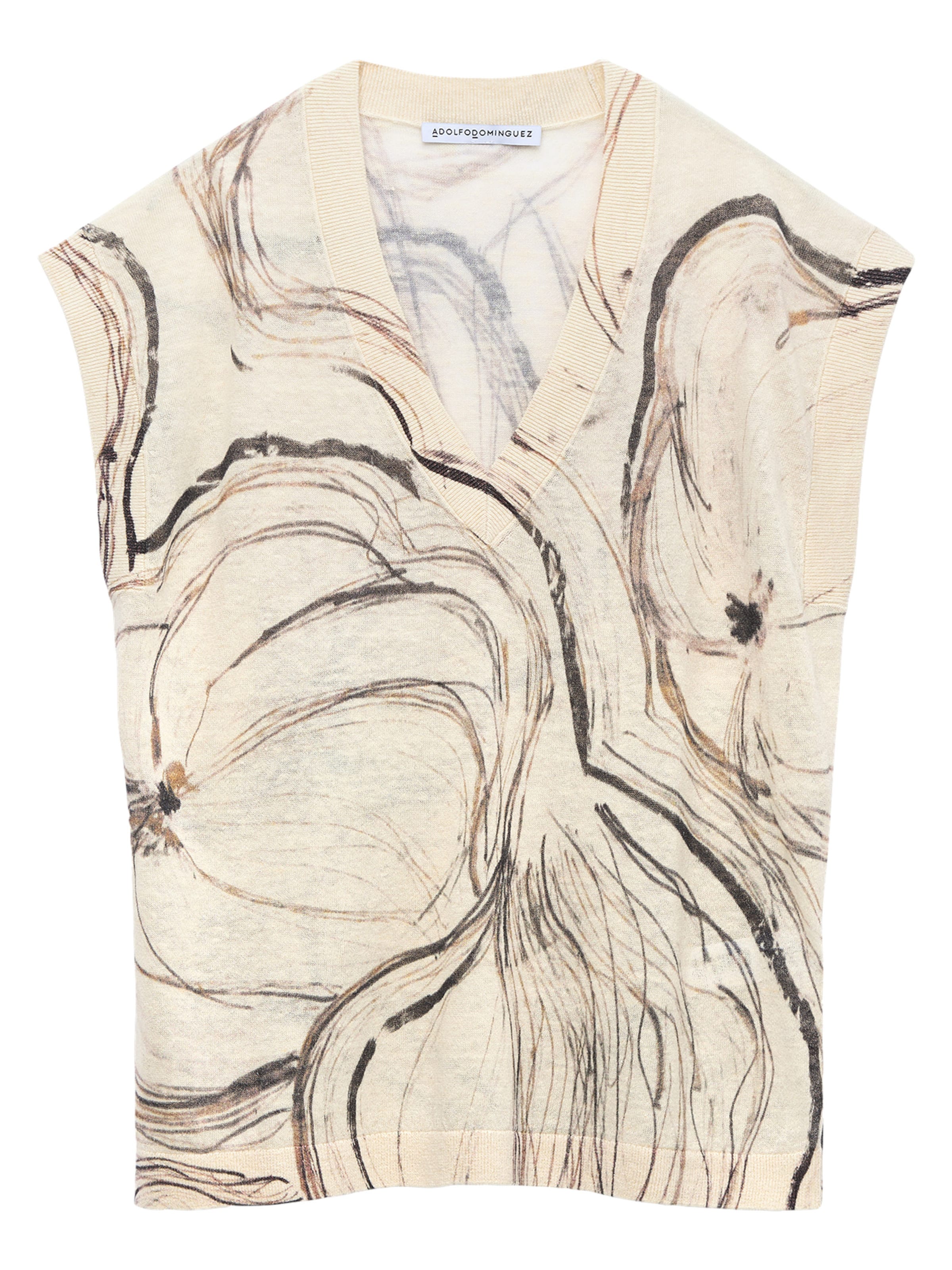 Gilet di Adolfo Dominguez in beige: frontale