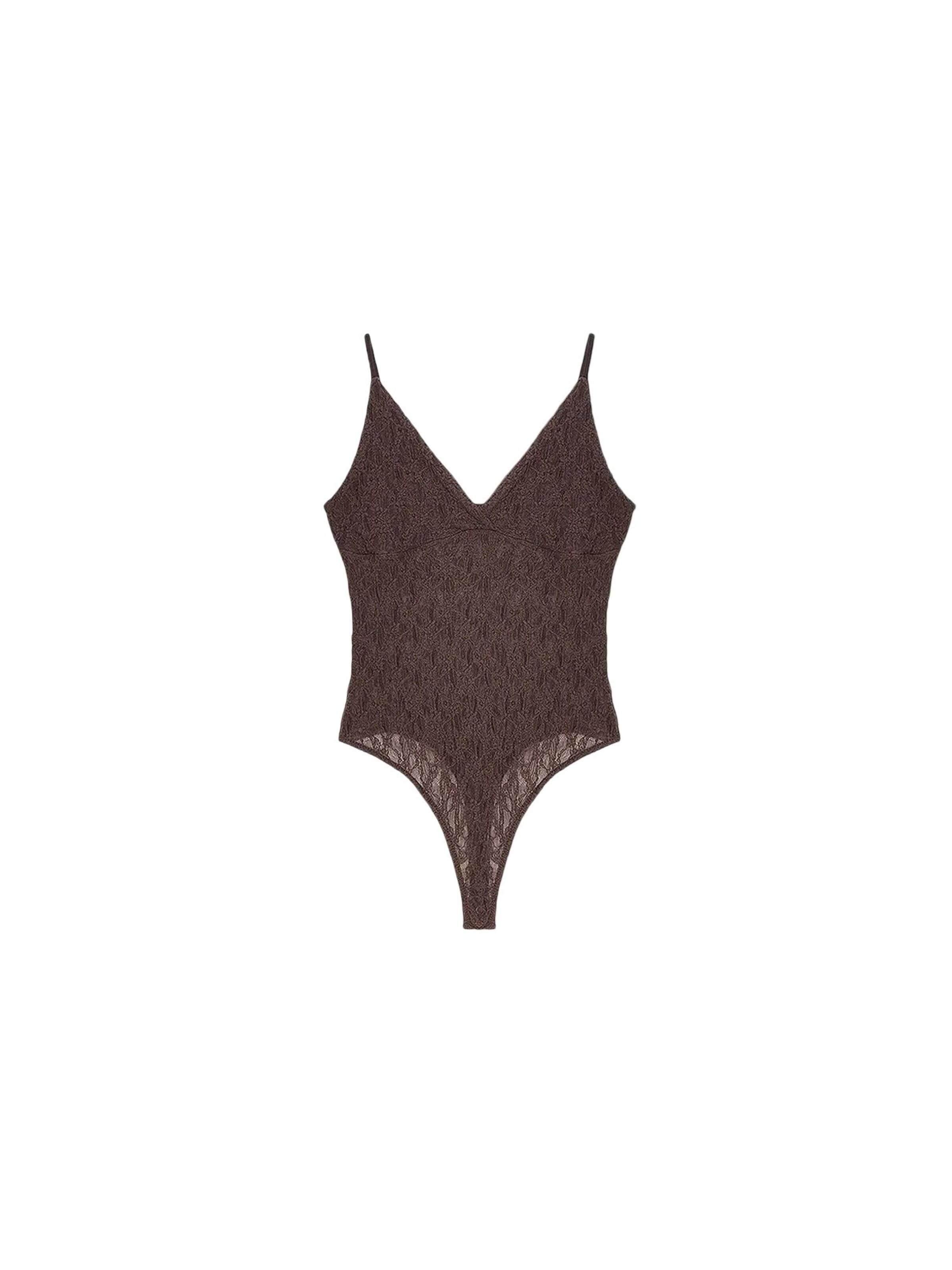 Dilvin Bodysuit 'Blusen' in Brown: front