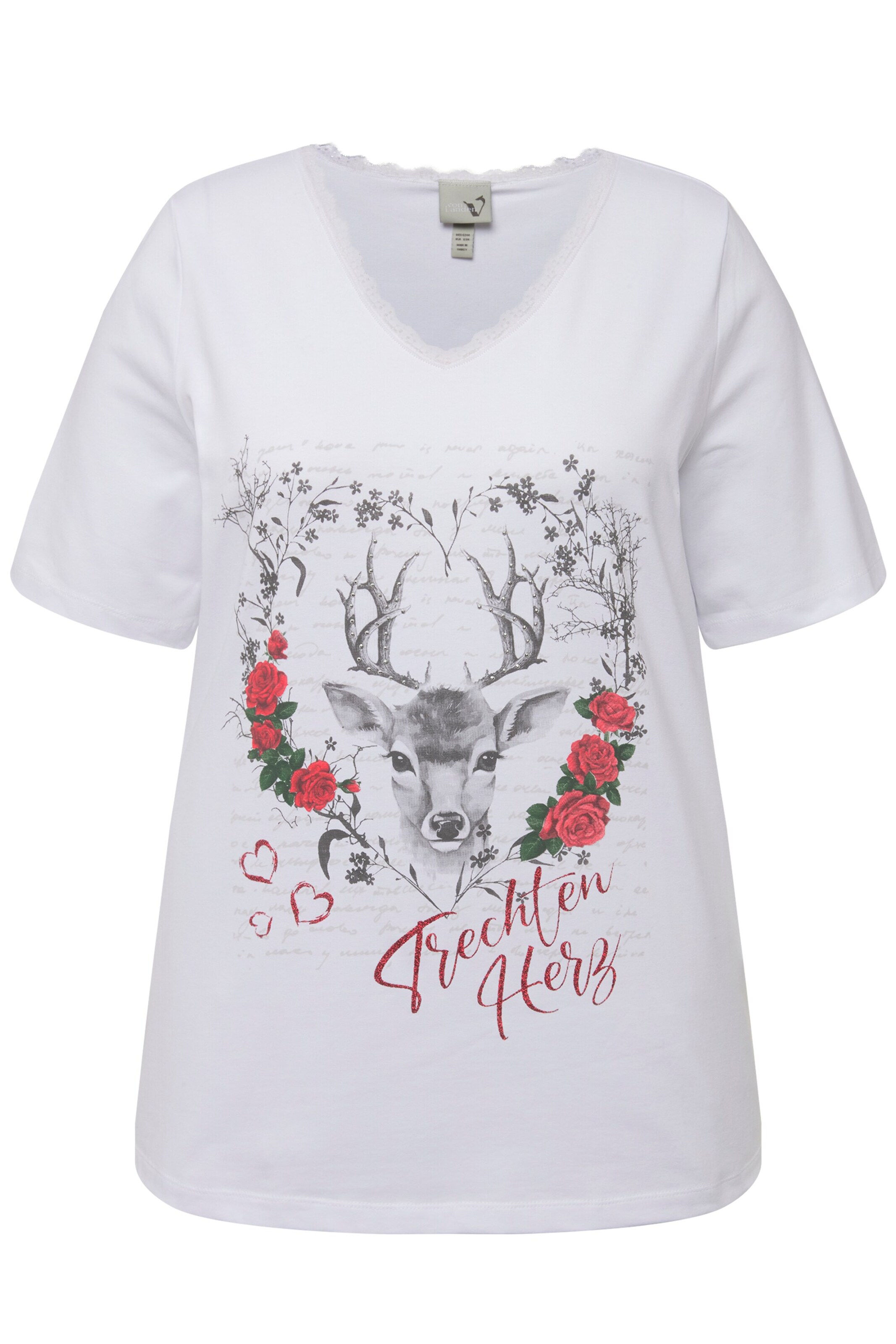 T-shirt Ulla Popken en blanc : devant