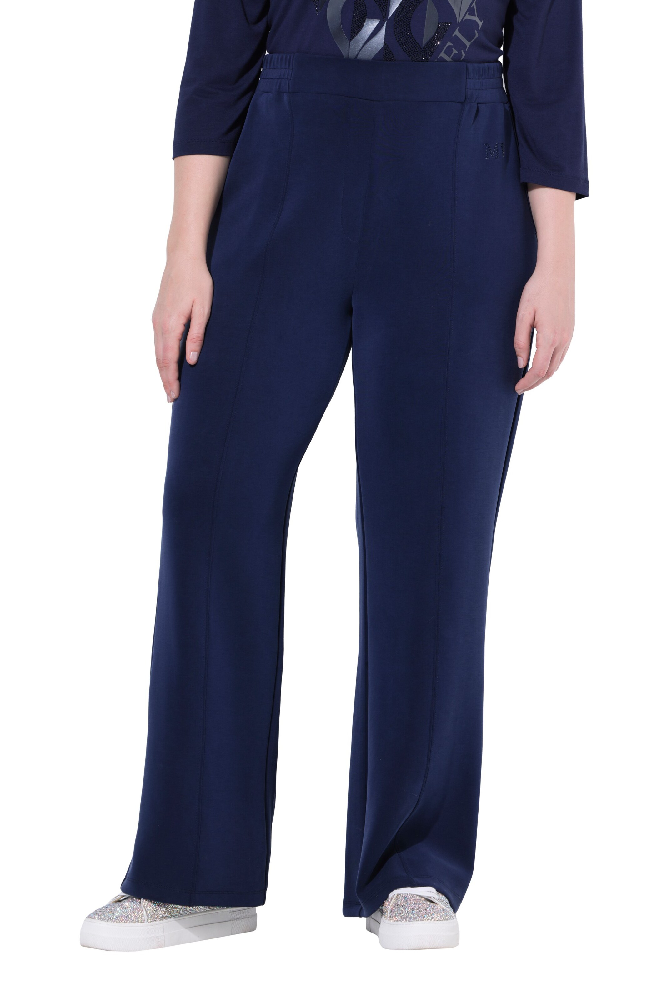 Ulla Popken Regular Bundfaltenhose in Blau: Vorderseite
