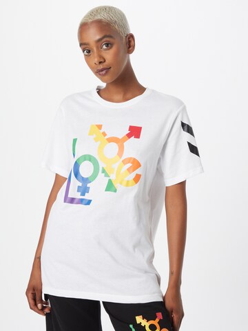 T-Shirt fonctionnel 'Love' Hummel en blanc : devant