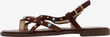 Super Mode Sandals in Brown: front