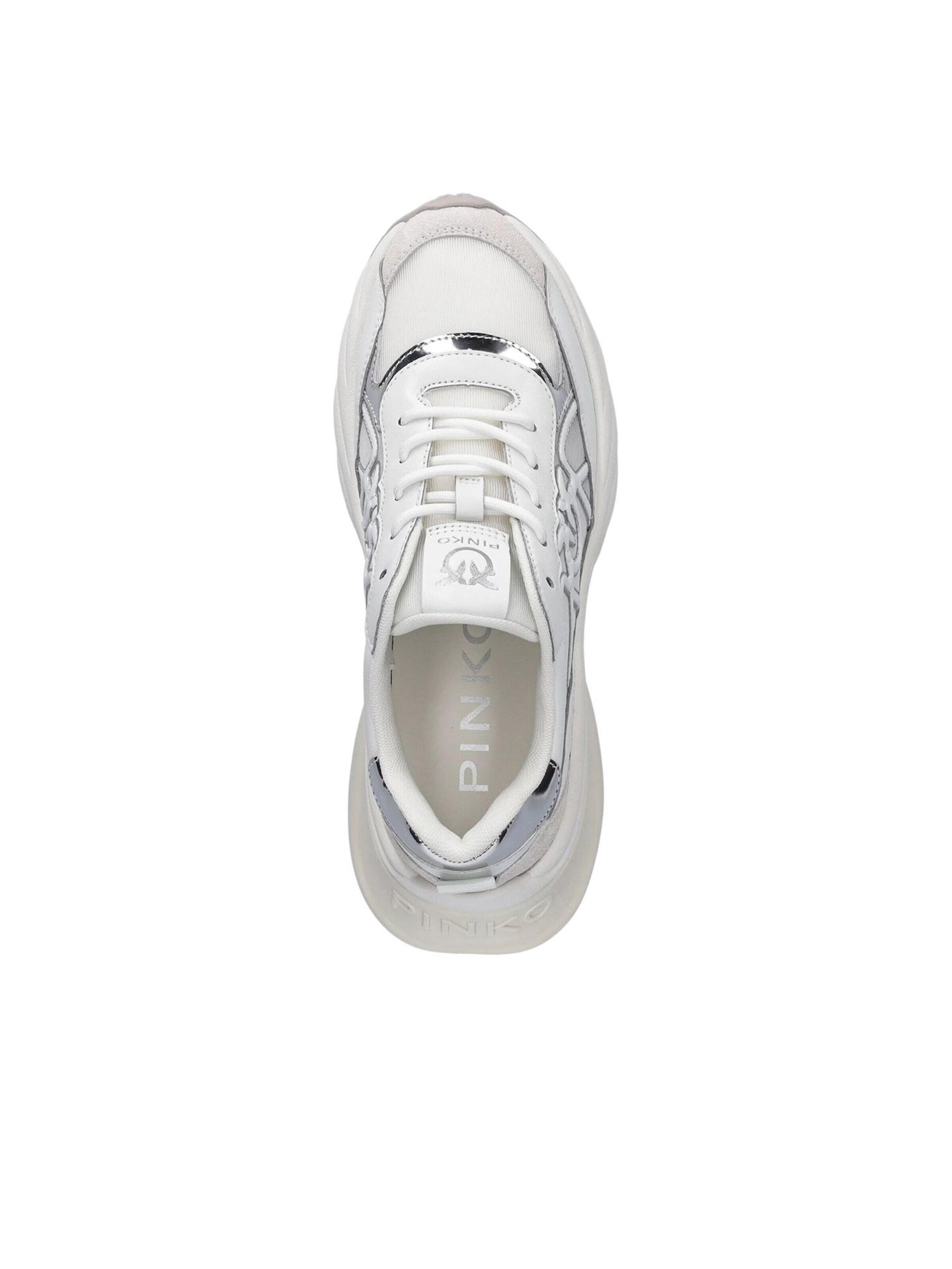 PINKO - Zapatillas deportivas bajas 'Ariel 33 - Sneaker Calf Leather/Net/Cow Suede' en blanco