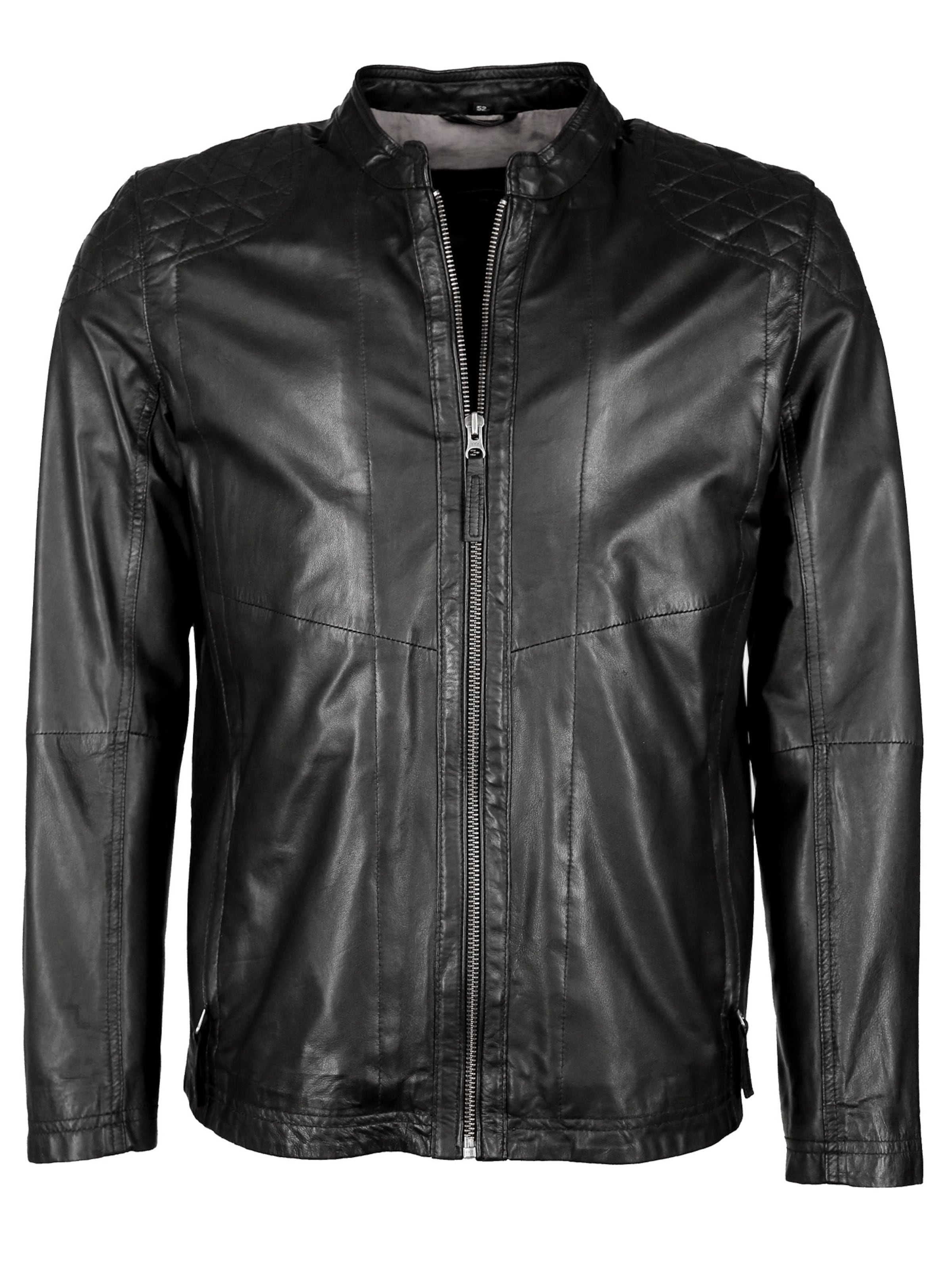 JCC Lederjacke 'Lucas' in Schwarz: Vorderseite