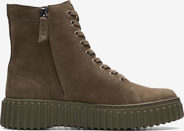 CLARKS Lace-Up Ankle Boots in Green