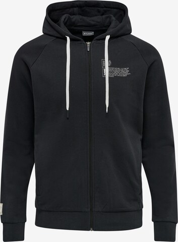 Hummel Athletic Zip-Up Hoodie in Black: front