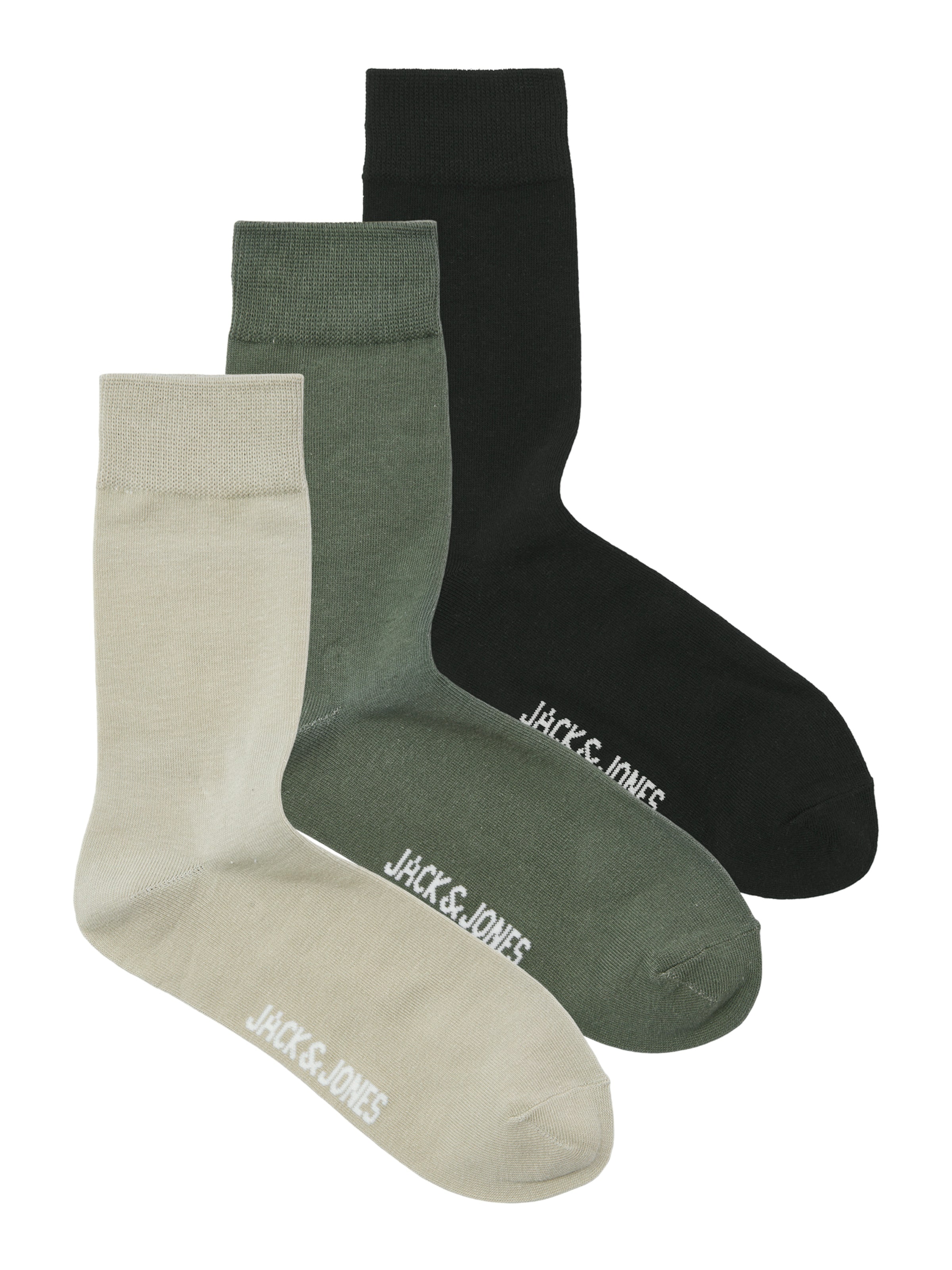 JACK & JONES Къси чорапи 'JACMAX' в светлосиво / маслина / черно, Преглед на продукта
