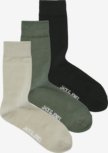 Kojinės 'JACMAX' iš JACK & JONES, spalva – šviesiai pilka / alyvuogių spalva / juoda, Prekių apžvalga