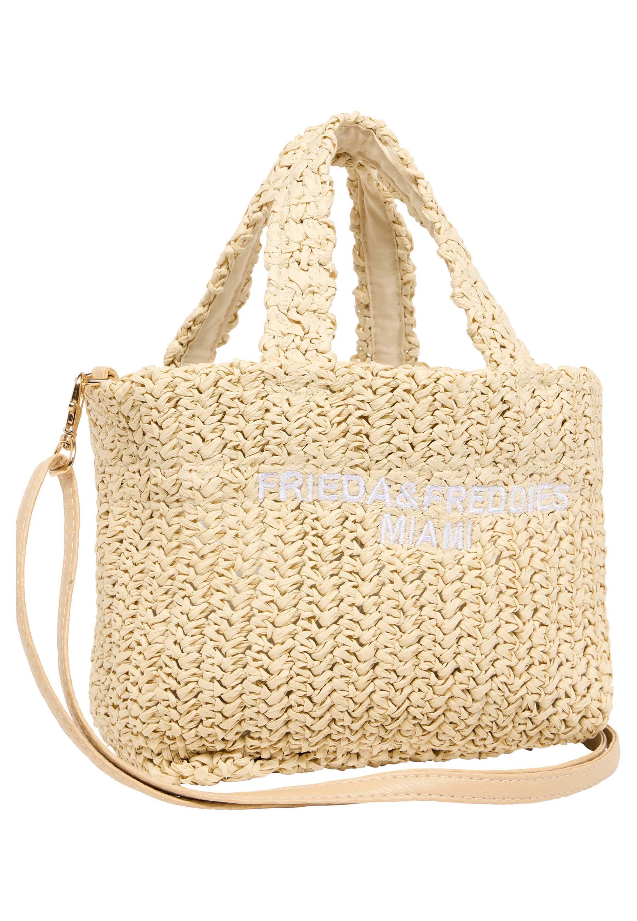 Frieda & Freddies NY Strandtasche in Beige: Vorderseite