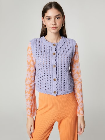 florence by mills exclusive for ABOUT YOU - Casaco de malha em roxo: frente
