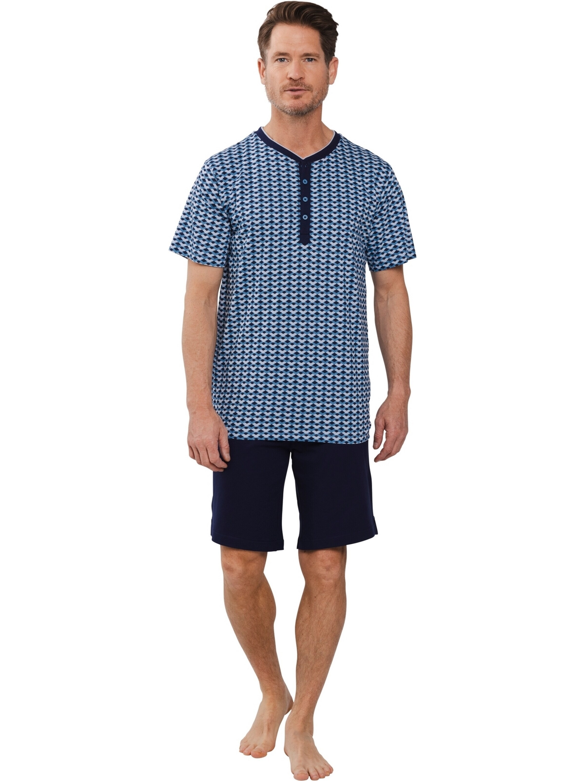Pastunette Pyjama kort 'Shortama with buttons' in Blauw: voorkant