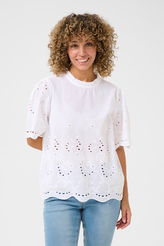 Cream Blouse 'Marikke' in Wit: voorkant