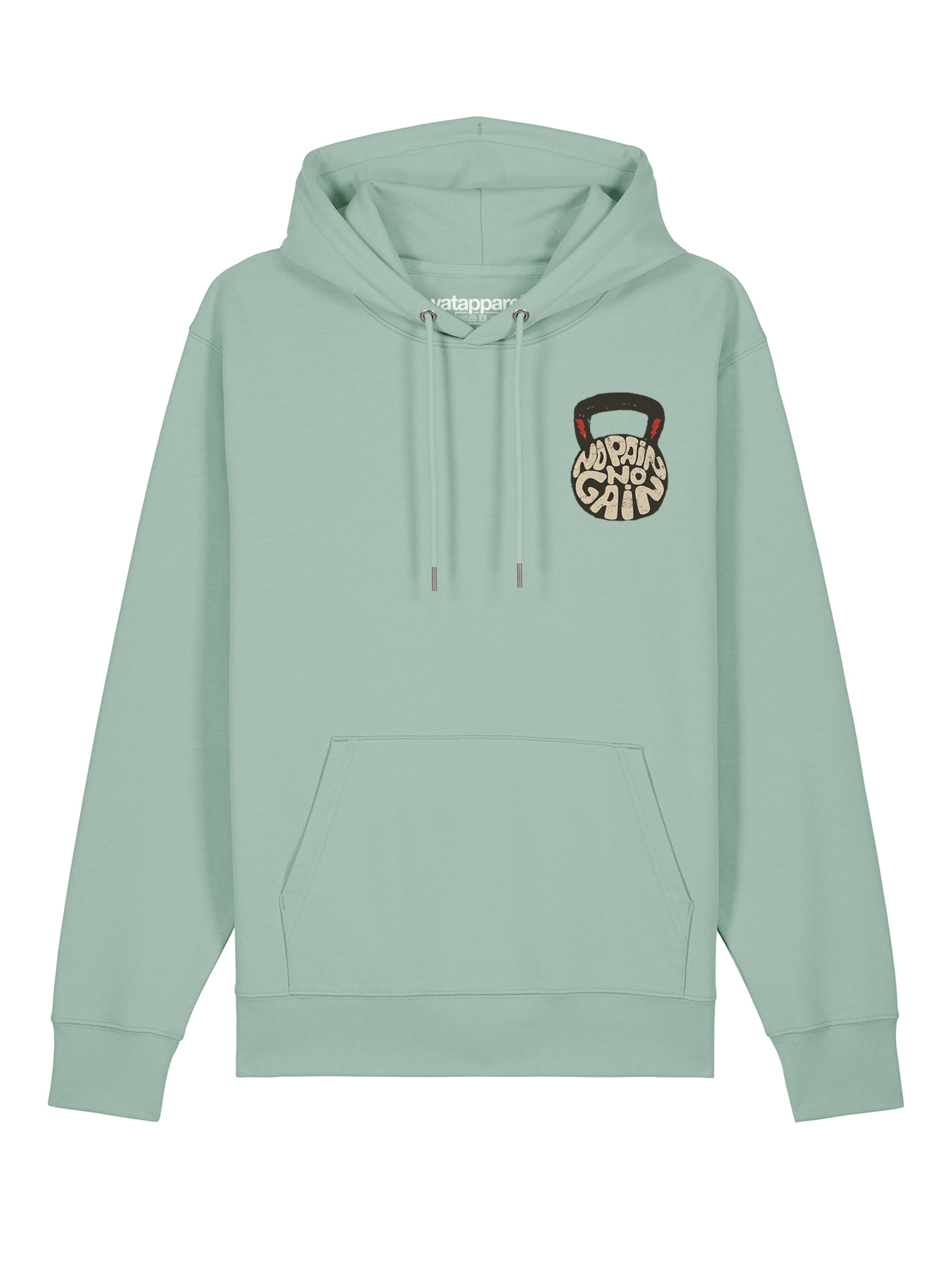 Sweat-shirt 'No Pain, no Gain 01' Watapparel en vert : devant