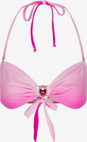 Moda Minx Bandeau Bikinitop 'Club Tropicana' in Pink: predná strana