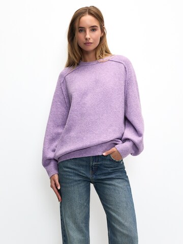 Pull&Bear Pulóver - lila: elől