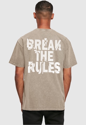 Merchcode T-Shirt Break The Rules 2' in Beige