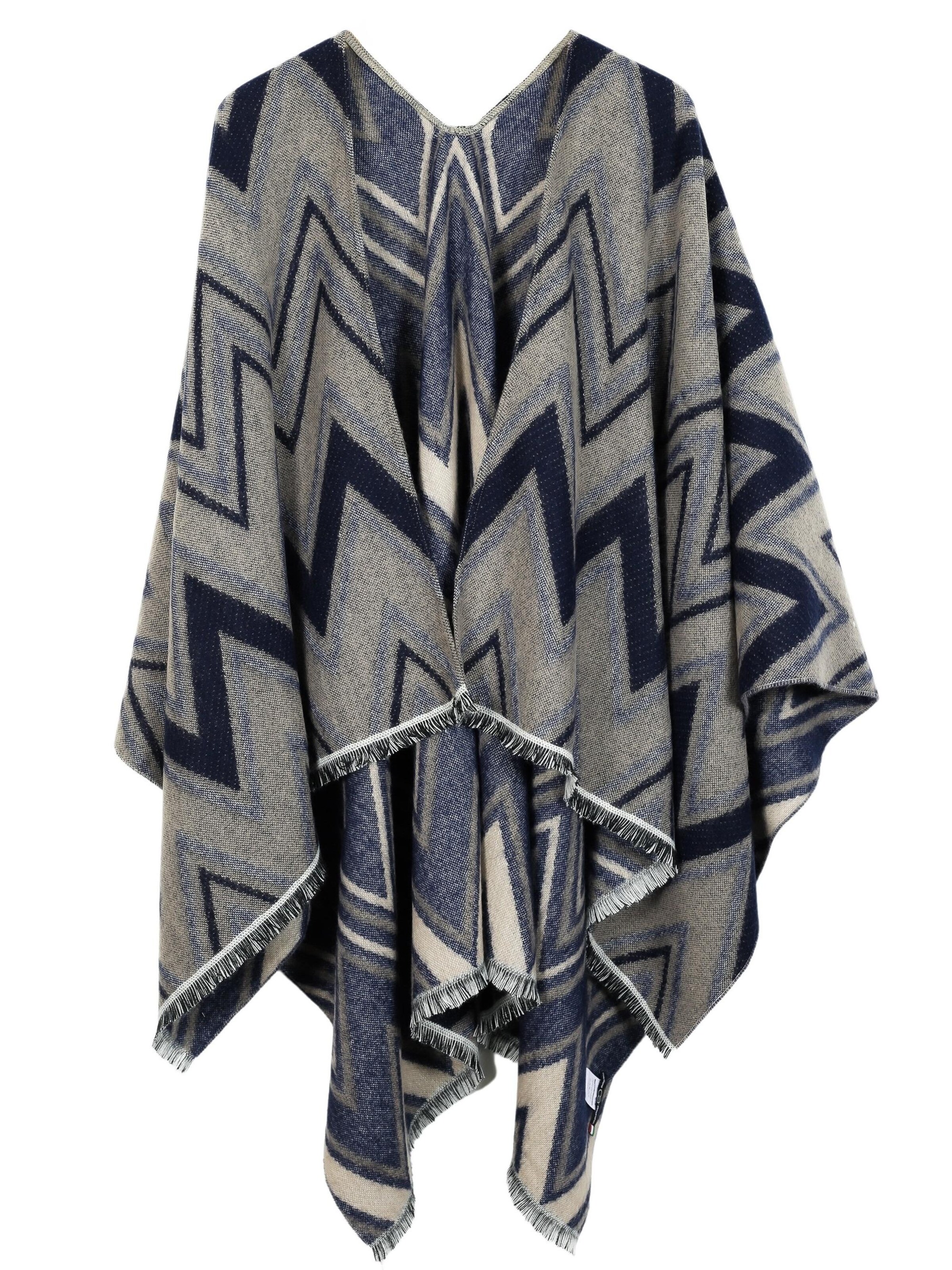 COLLEZIONE ALESSANDRO Cape 'Marcia' in Grau: Vorderseite