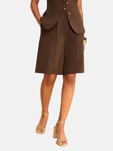 love & roses Wide Leg Shorts in Braun: Vorderseite