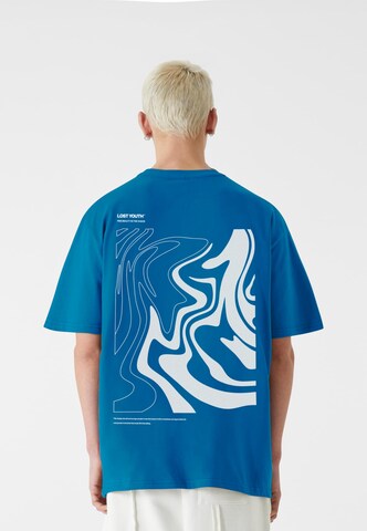 Lost Youth Shirt 'Chaos' in Blauw: voorkant