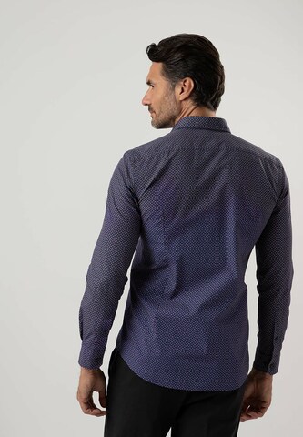 Black Label Shirt Regular fit Business Shirt 'PRINT' in Blue